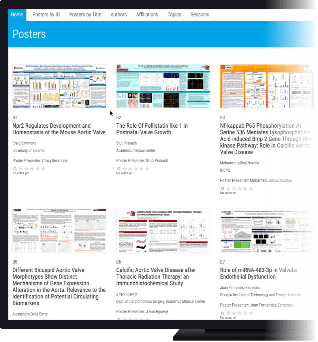 ePosters Grid interface mockup
